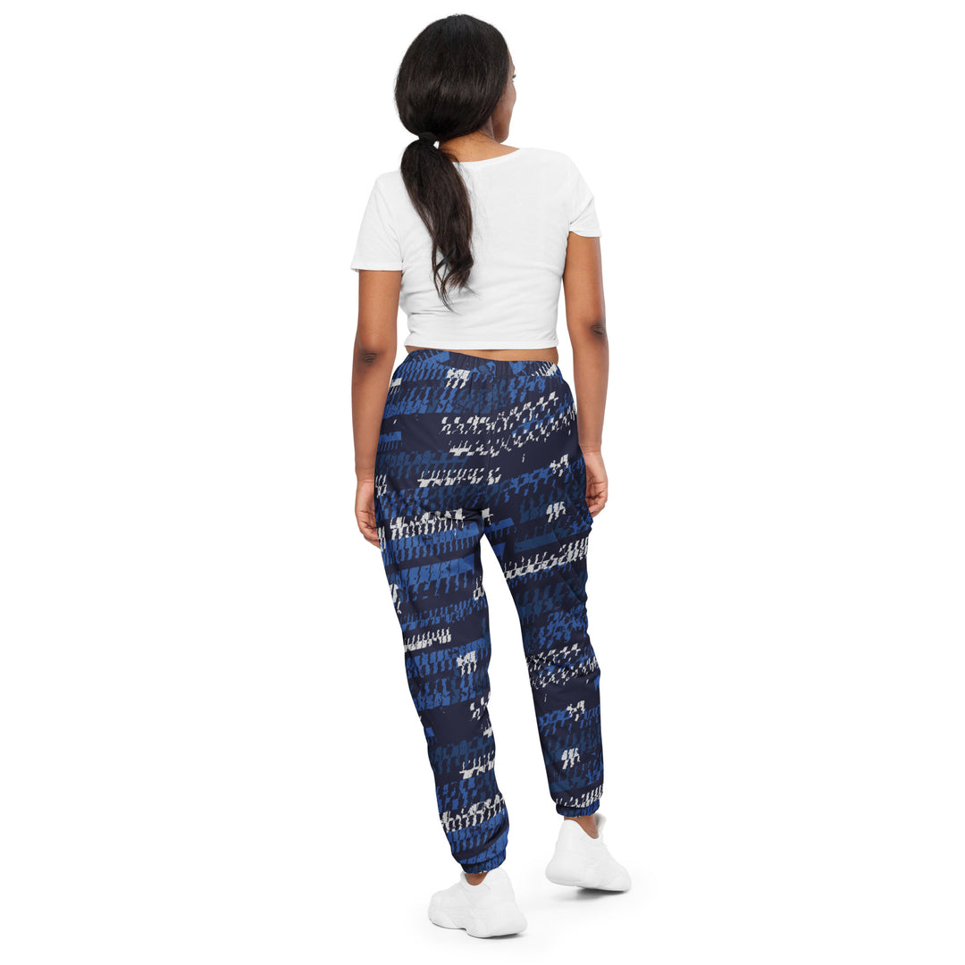 Unisex Track Pants - Blue-White Repeat