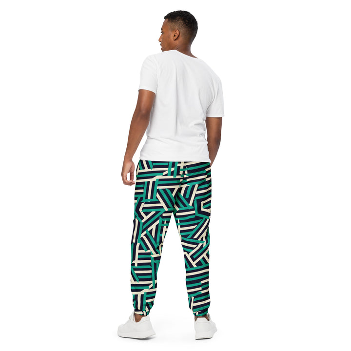 Unisex Track Pants - Black-Green Maze