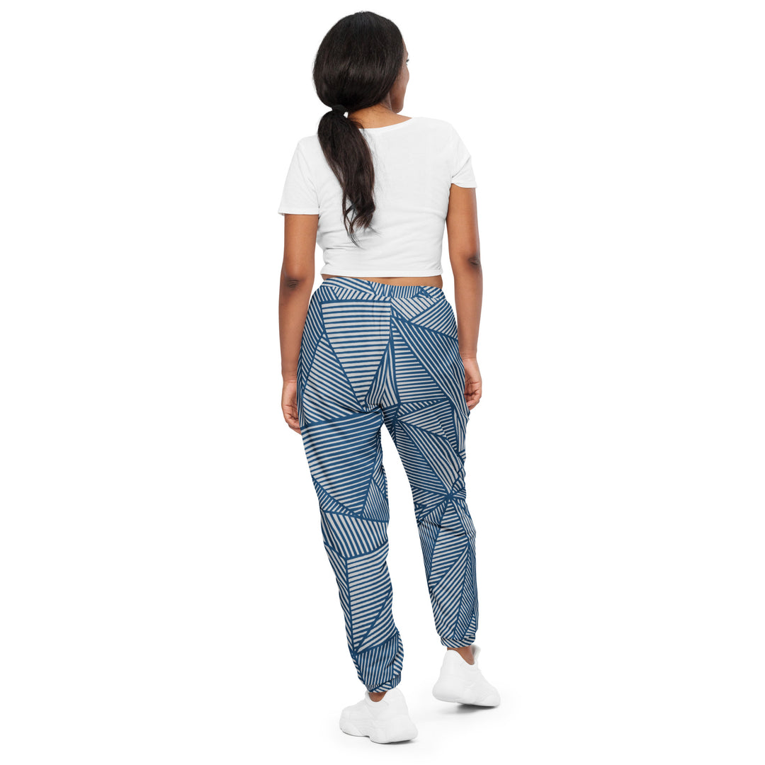 Unisex Track Pants - Blue-White Distortion