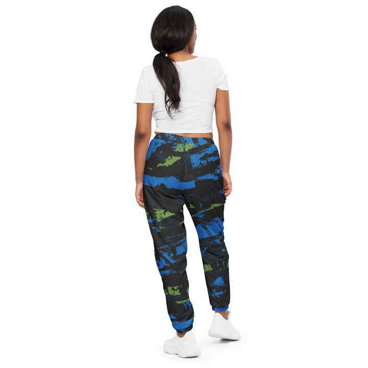 Unisex Track Pants - Black-Blue Hidden