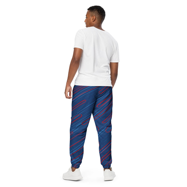 Unisex Track Pants - Blue-Red Clip