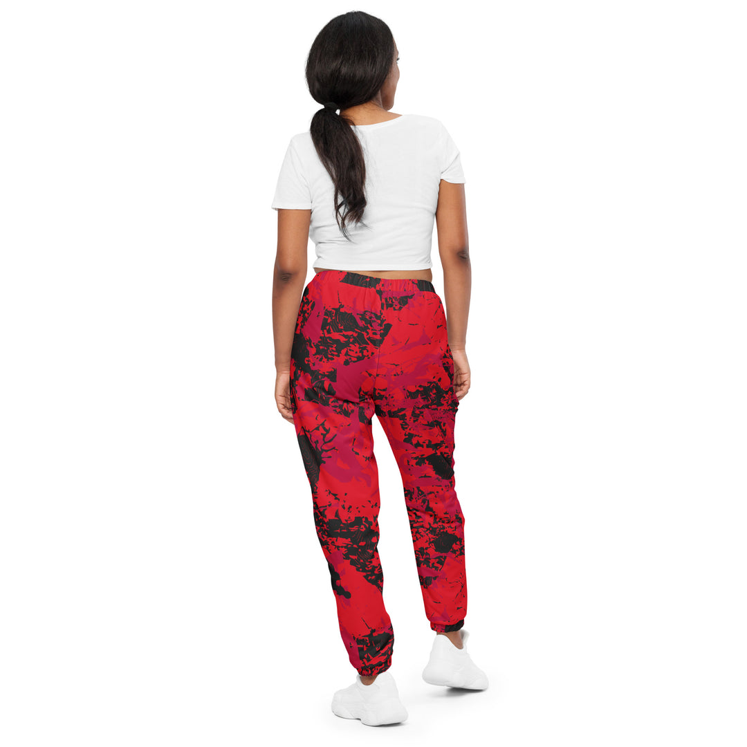 Unisex Track Pants - Red-Black Wane