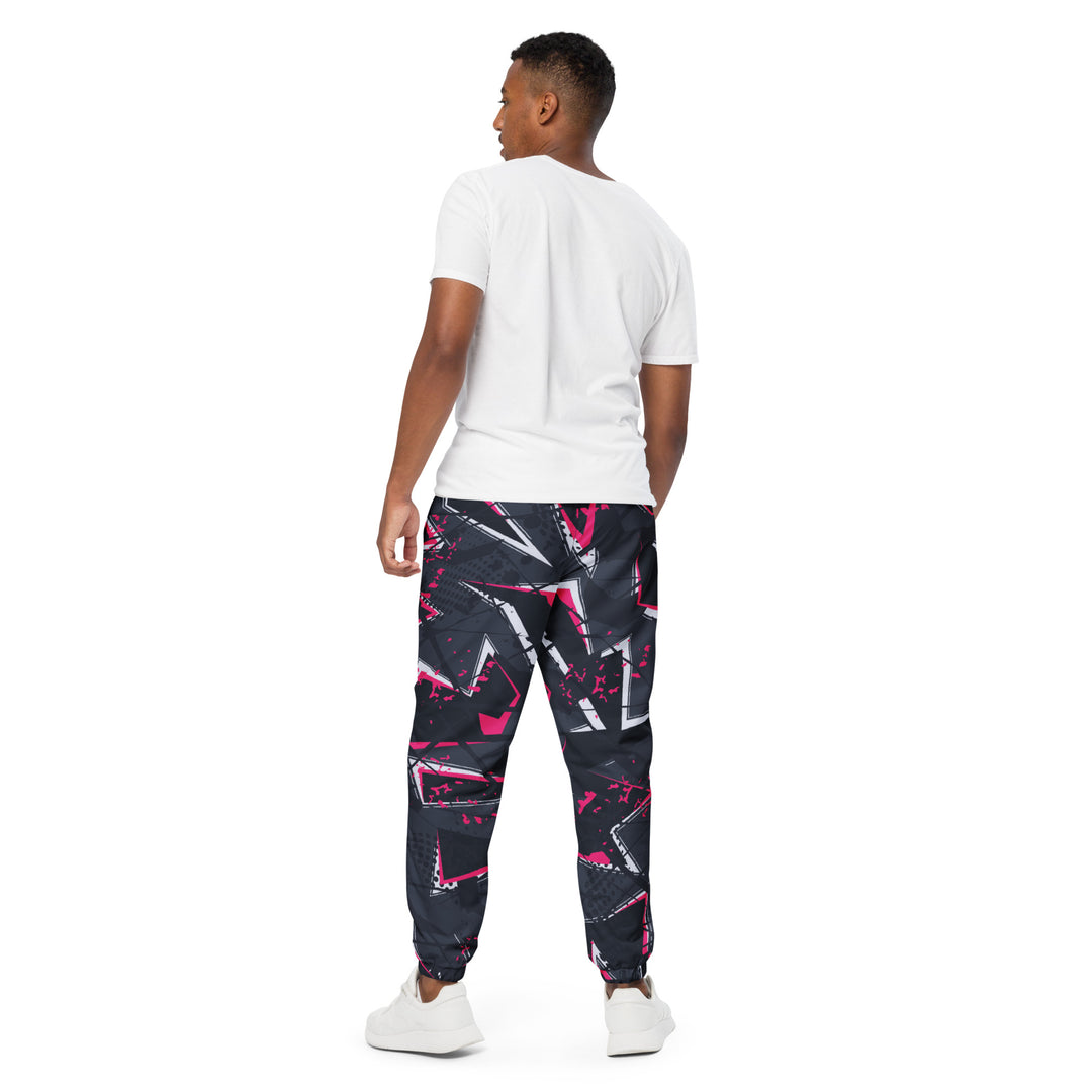 Unisex Track Pants - Grey-Pink Neon