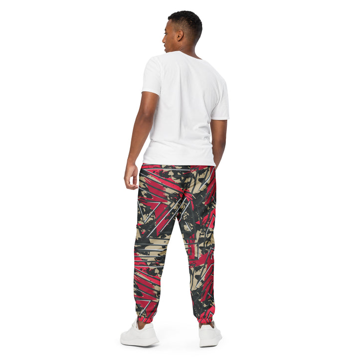 Unisex Track Pants - Grey-Red Repeat