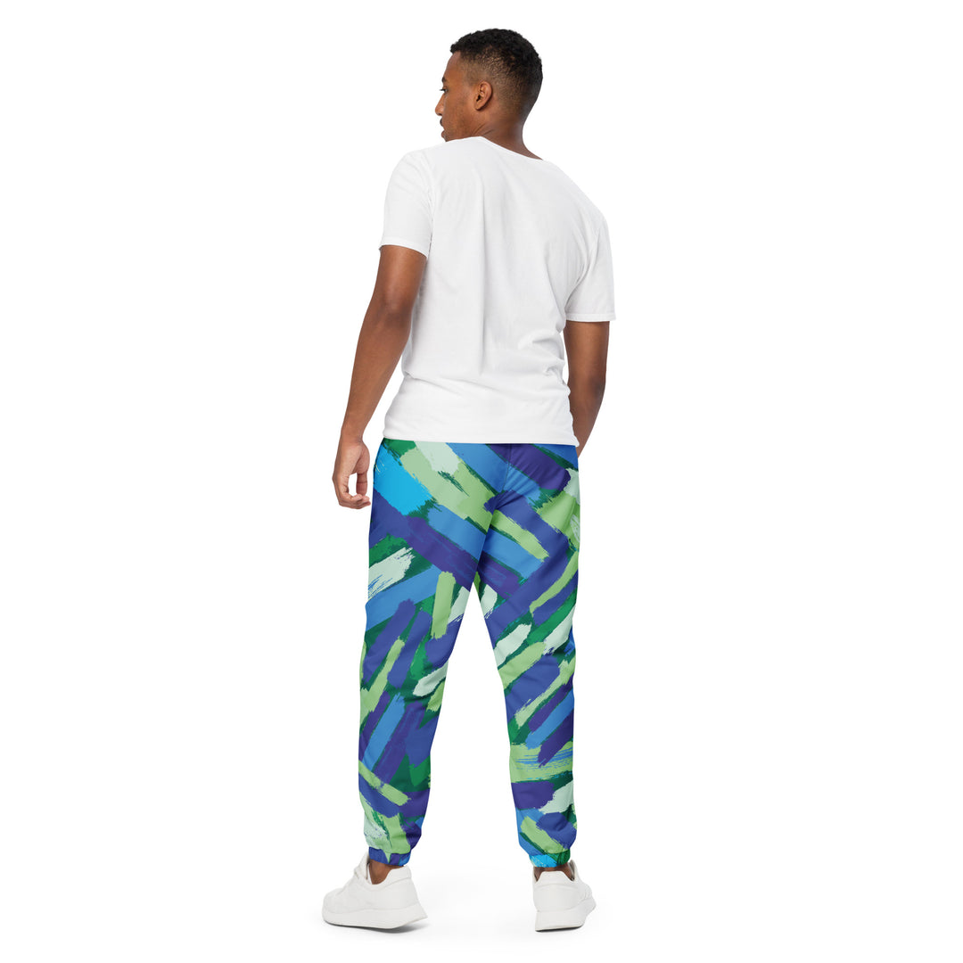 Unisex Track Pants - Blue-Green Brush