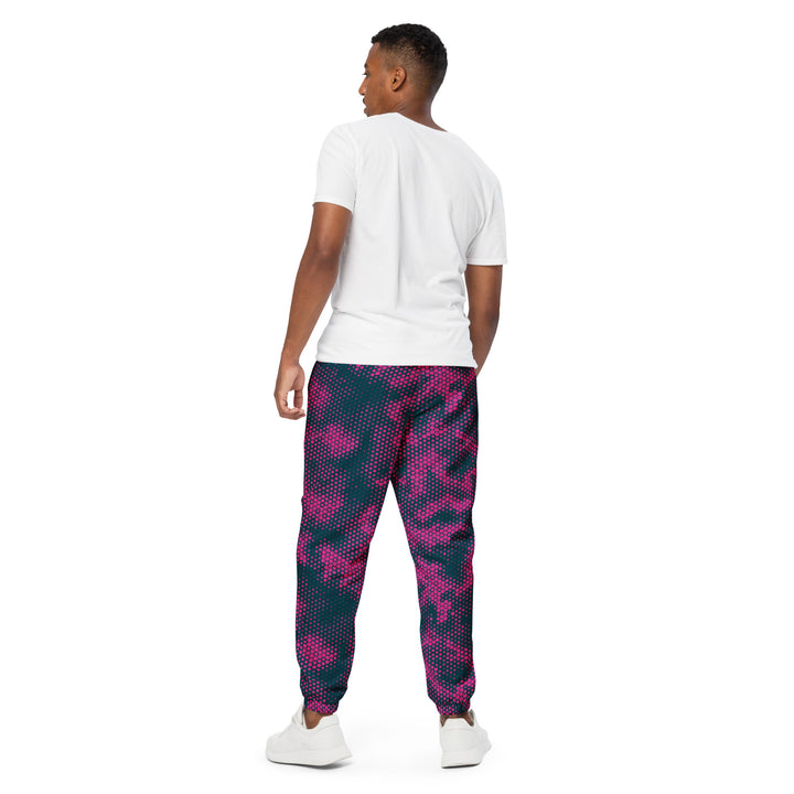 Unisex Track Pants - Black-Pink Hexagon