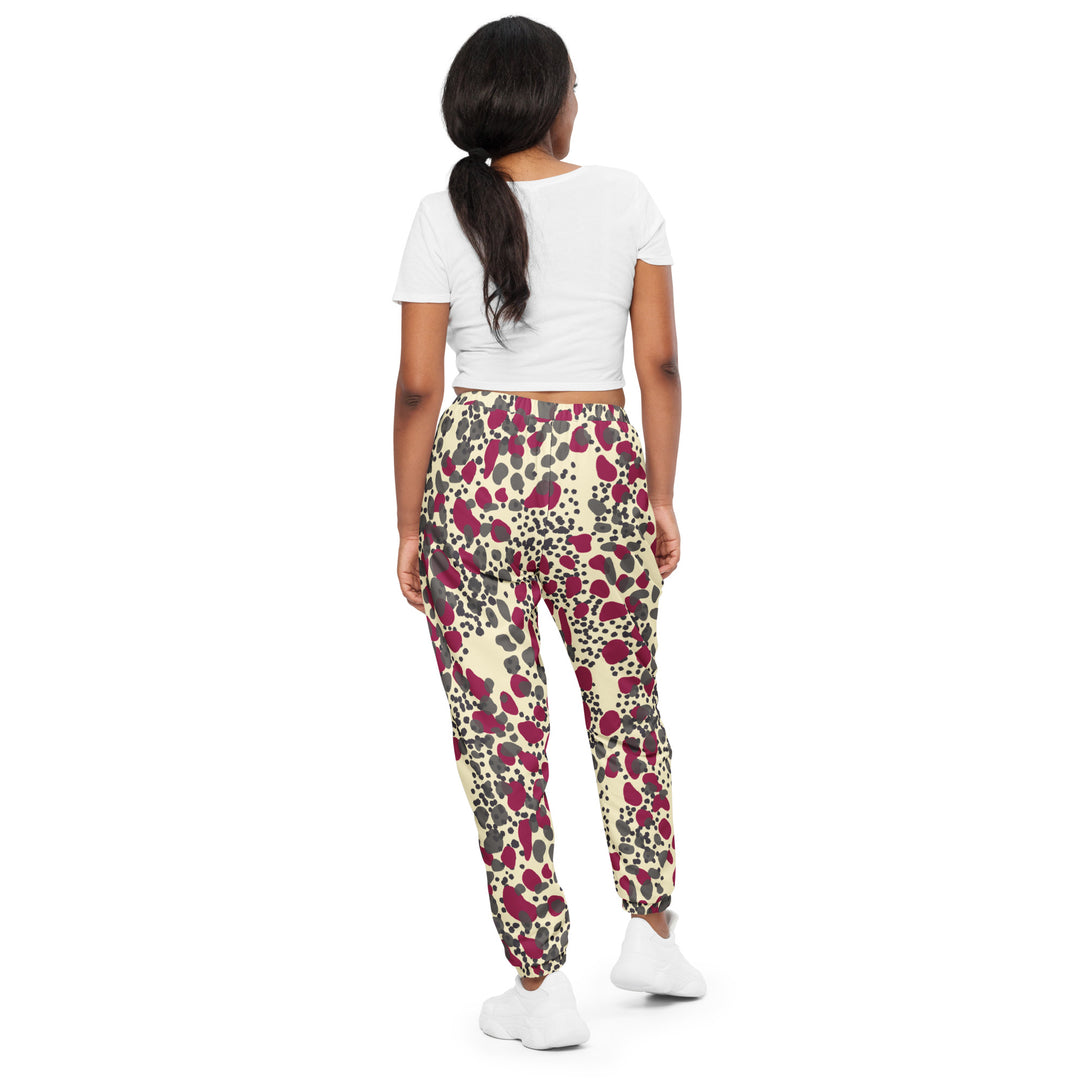 Unisex Track Pants - Beige-Red Wild