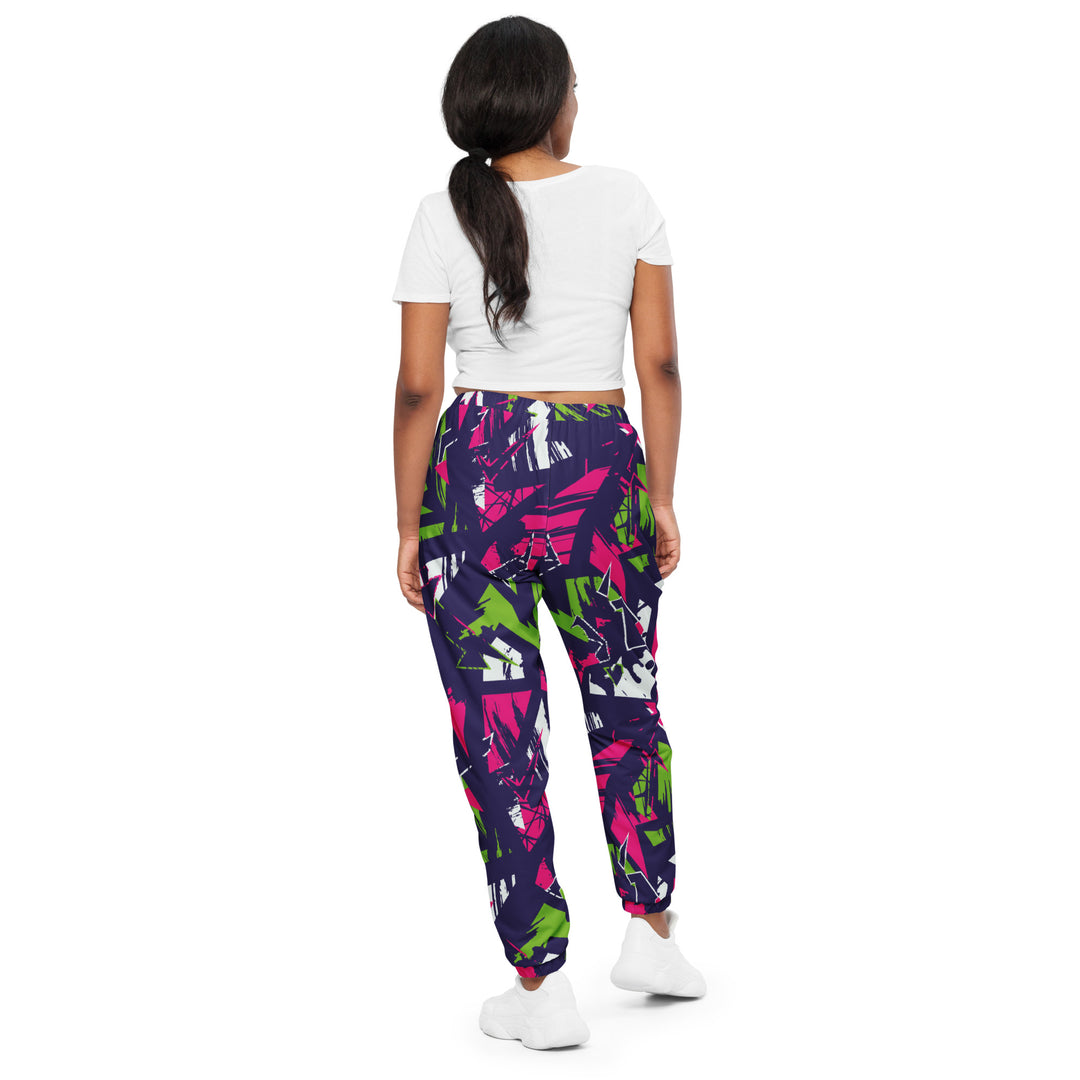 Unisex Track Pants - Green-Pink Fight