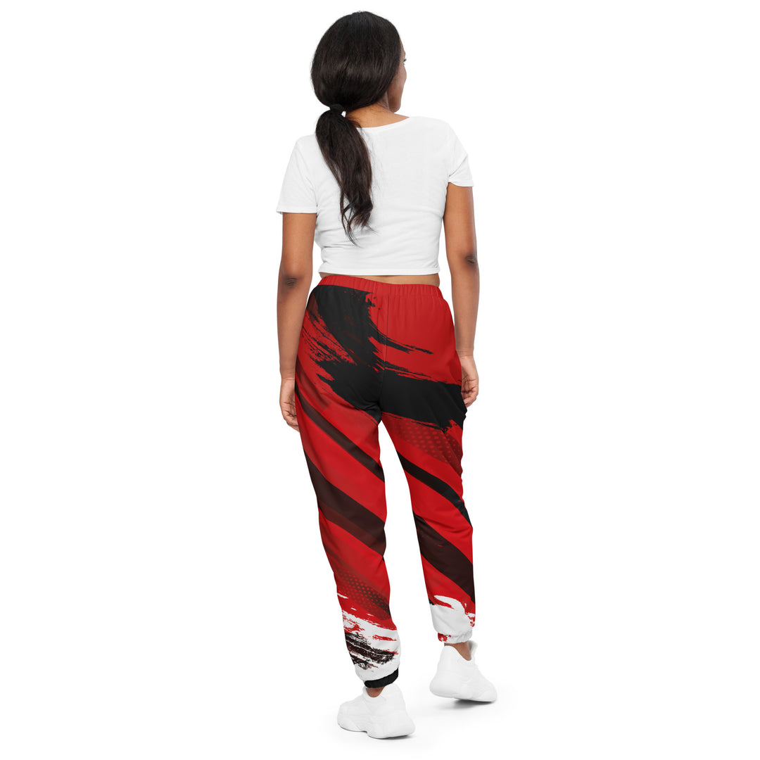 Unisex Track Pants - Black-Red Toss