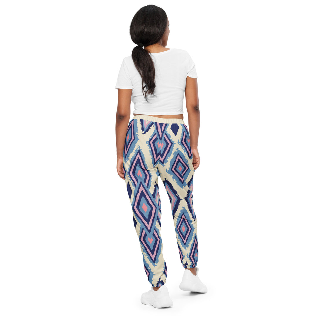 Unisex Track Pants - Beige-Blue Illusion