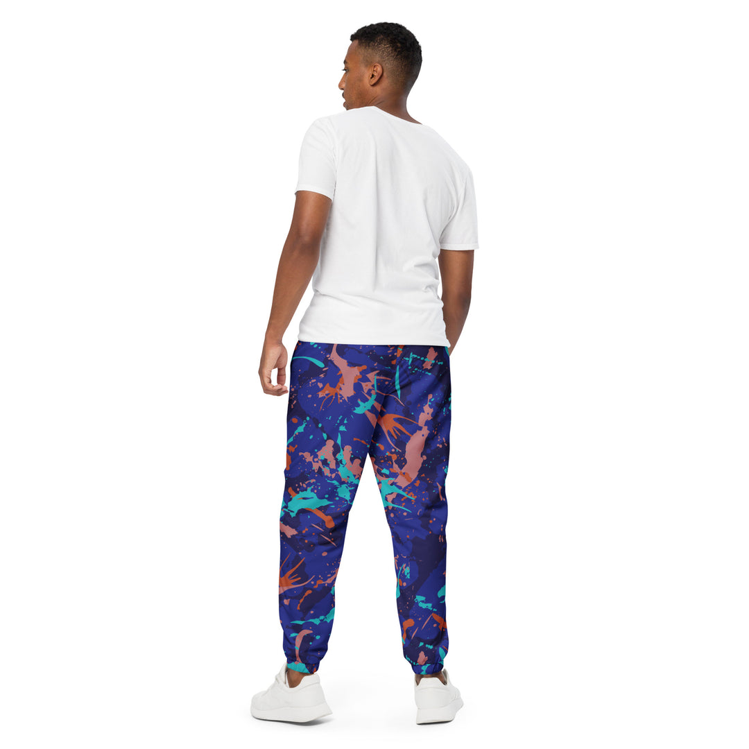 Unisex Track Pants - Blue-Orange Lagoon