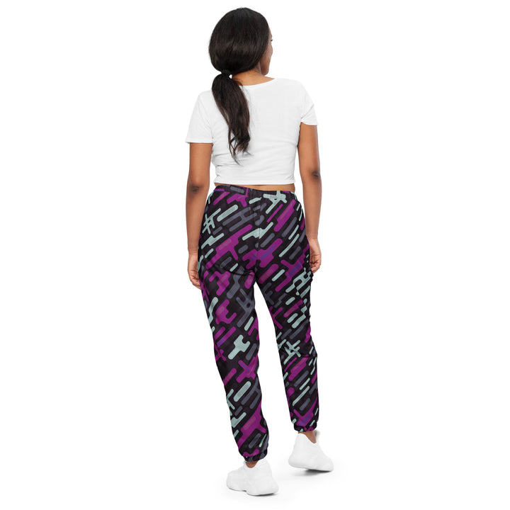 Unisex Track Pants - Black-Purple Wire