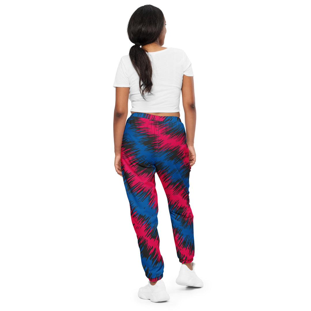 Unisex Track Pants - Blue-Red Radio