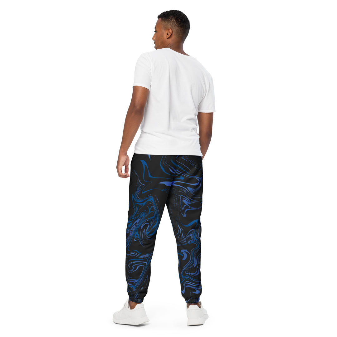 Unisex Track Pants - Black-Blue Dye