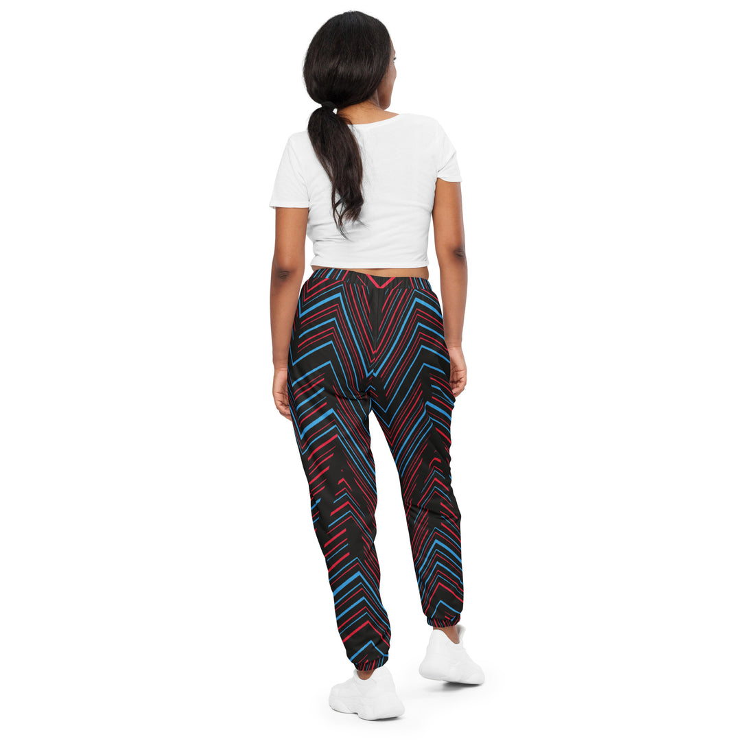 Unisex Track Pants - Black-Red Cyber