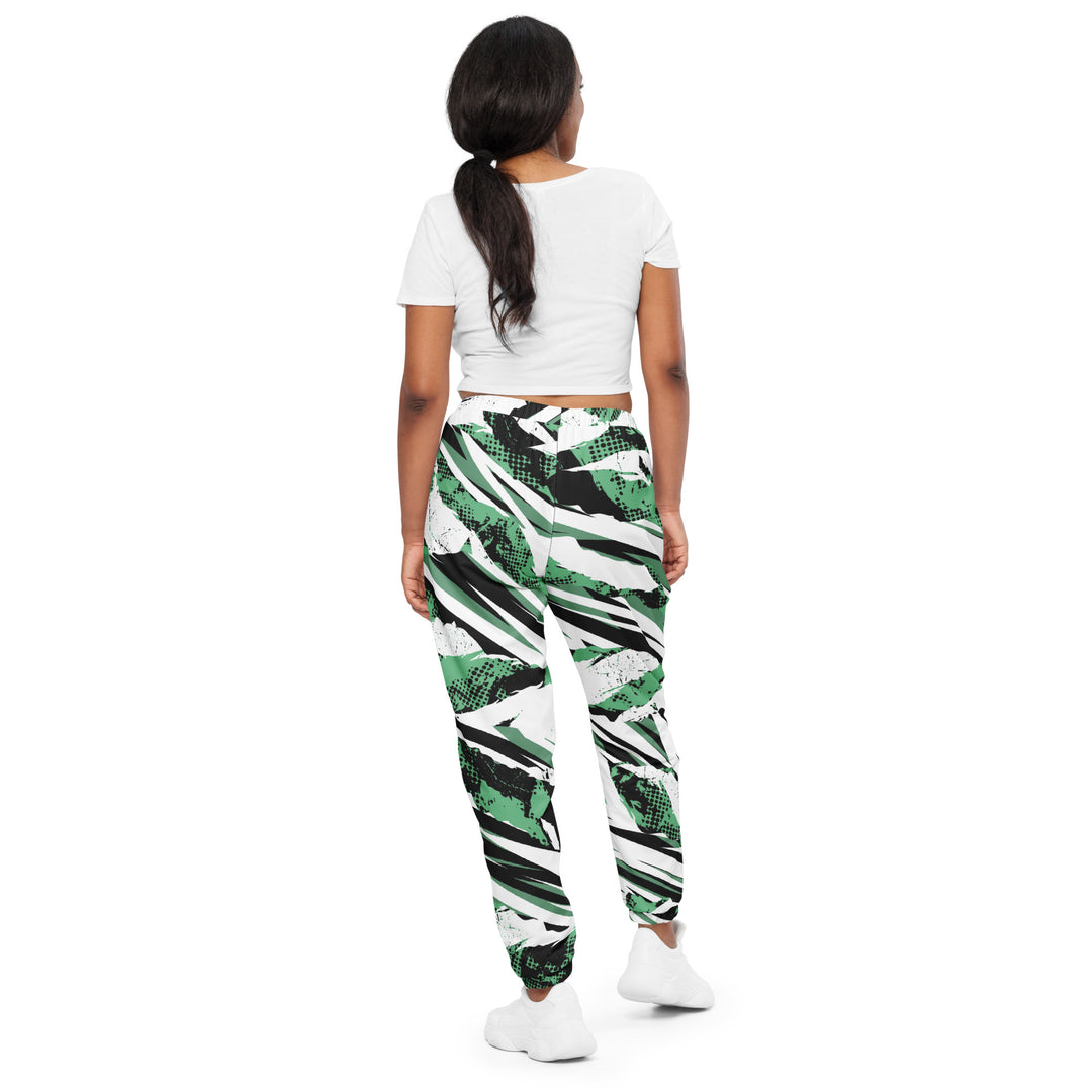 Unisex Track Pants - White-Green Sword