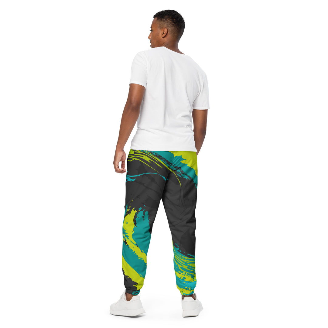 Unisex Track Pants - Black-Green Fusion