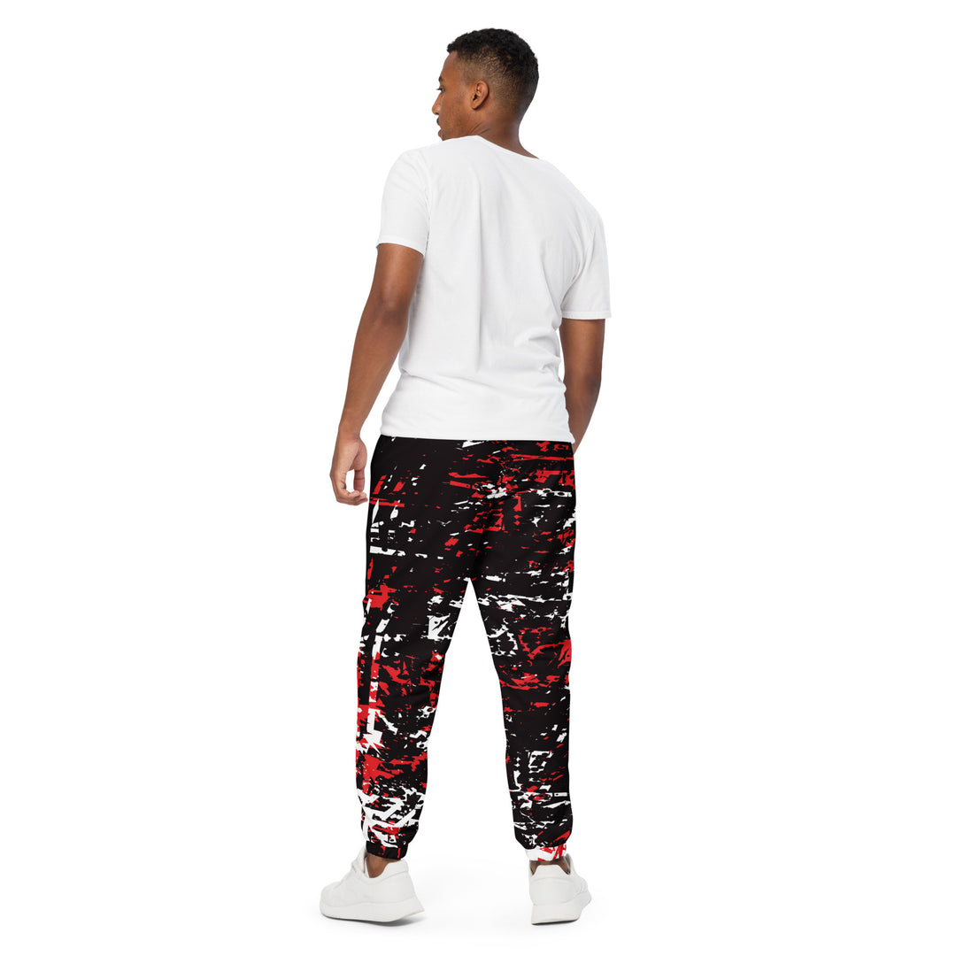 Unisex Track Pants - Black-Red Dim