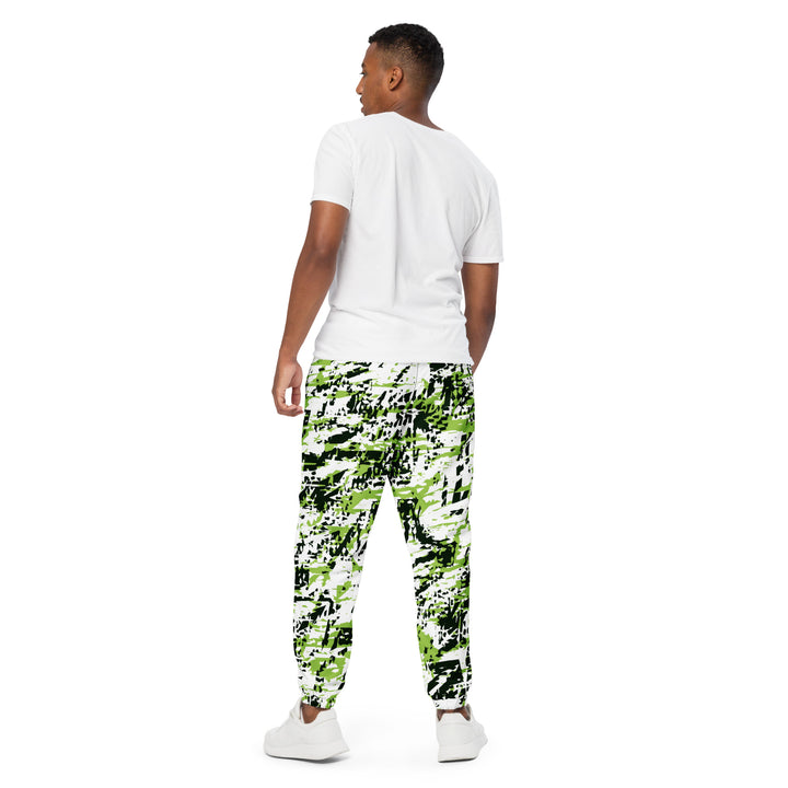 Unisex Track Pants - White-Green Shard