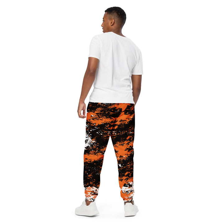 Unisex Track Pants - Black-Orange Pitch