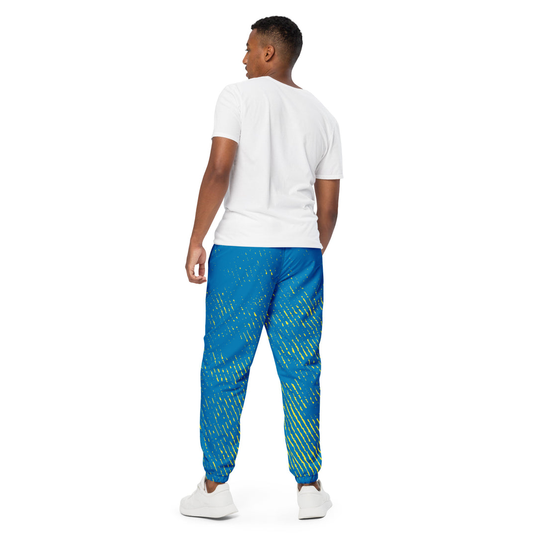 Unisex Track Pants - Blue-Yellow Grunge