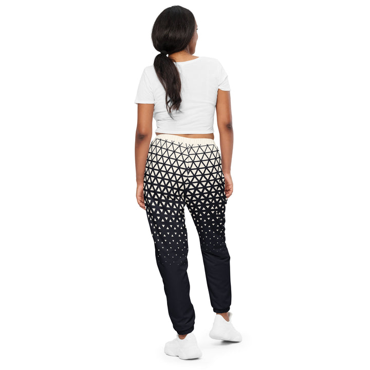 Unisex Track Pants - Black-White Fade