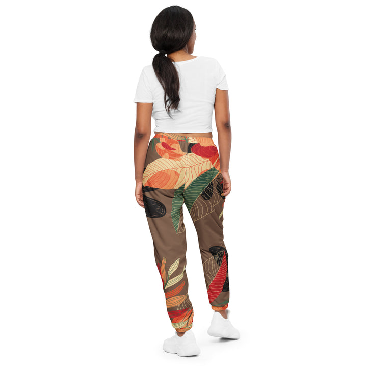 Unisex Track Pants - Brown-Red Jungle