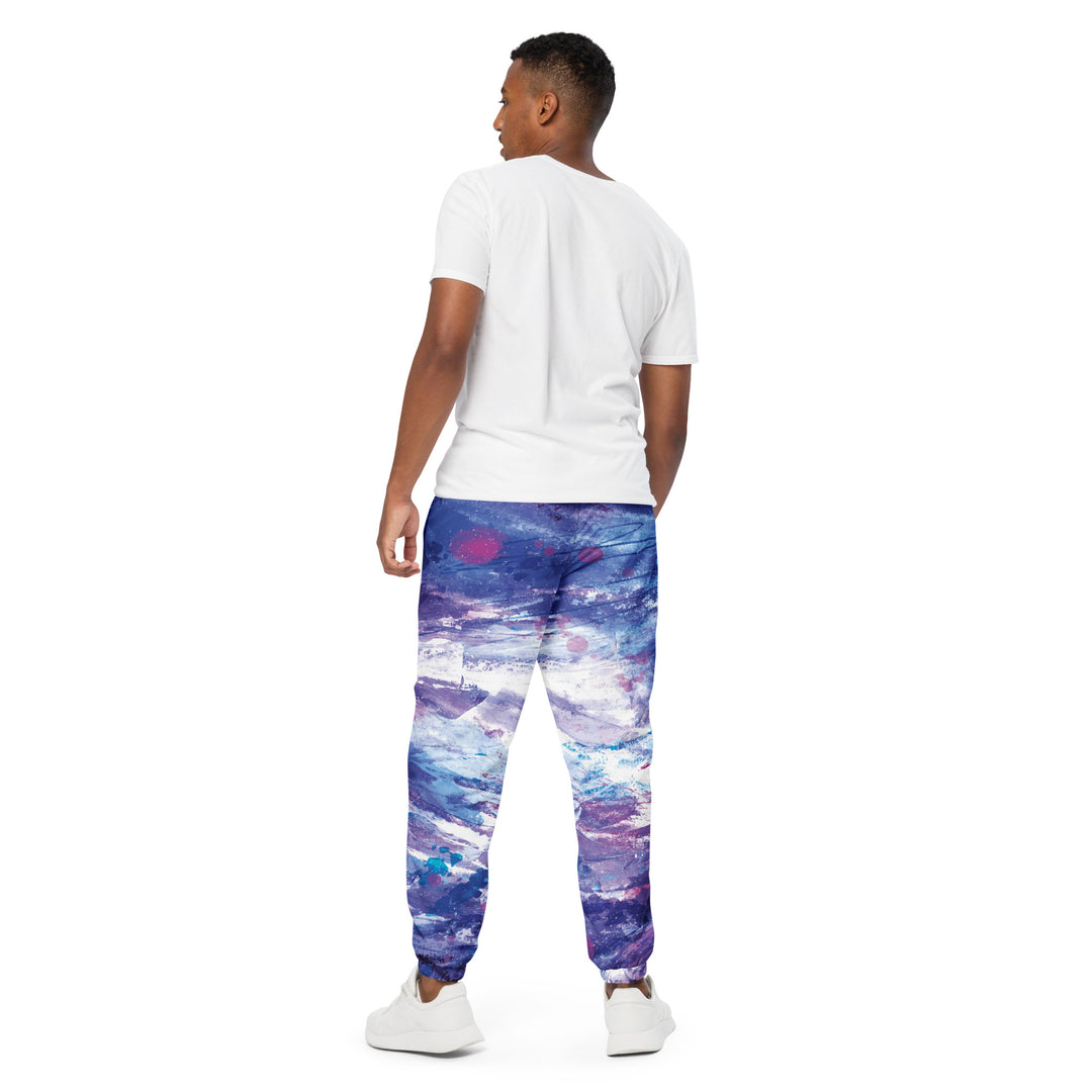 Unisex Track Pants - Purple-White Universe