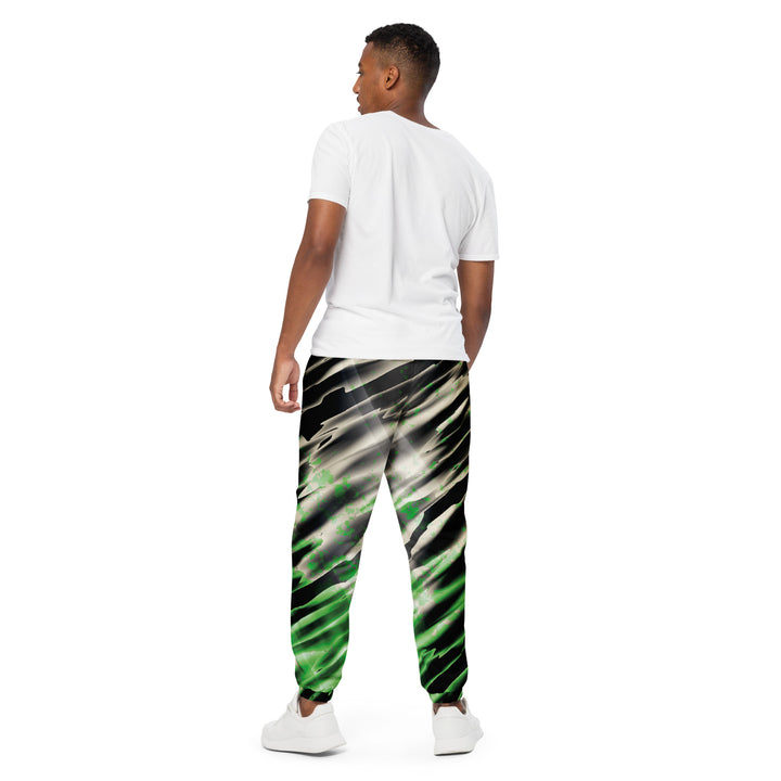 Unisex Track Pants - Black-Green Gloss