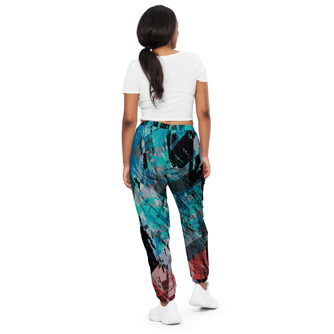 Unisex Track Pants - Blue-Red Smash