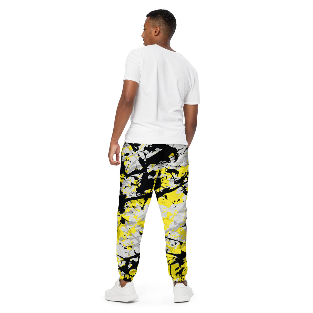 Unisex Track Pants - Yellow-Black Splatter