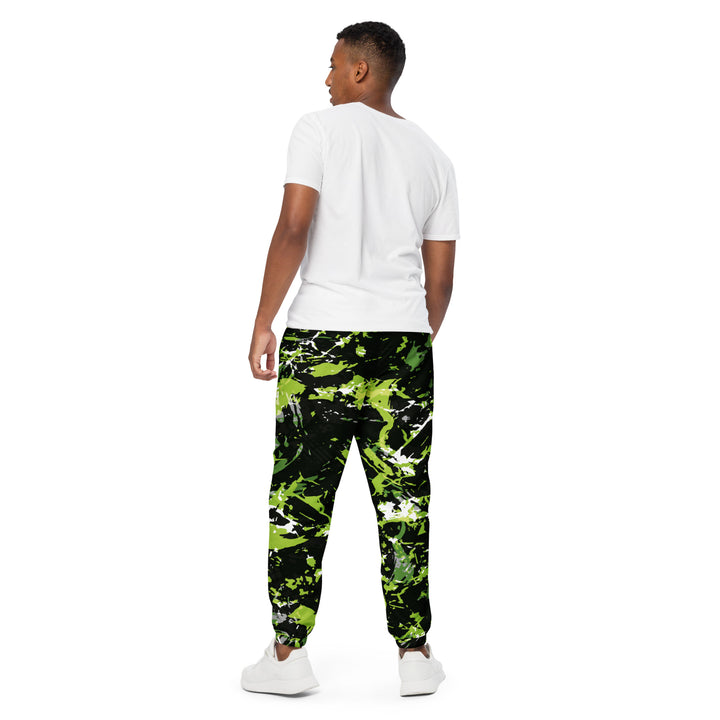 Unisex Track Pants - Black-Green Forest