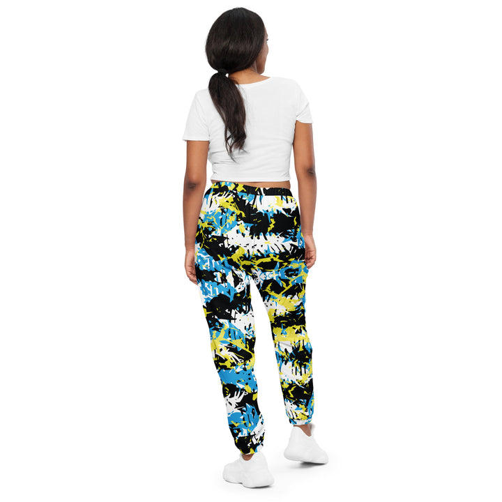 Unisex Track Pants - Blue-Yellow Mix