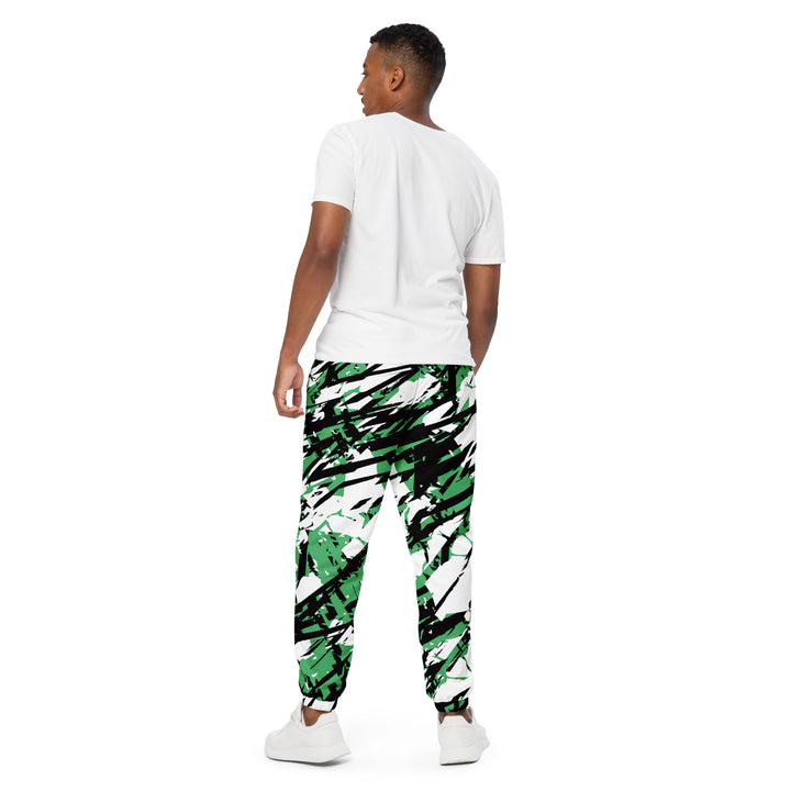 Unisex Track Pants - White-Green Root