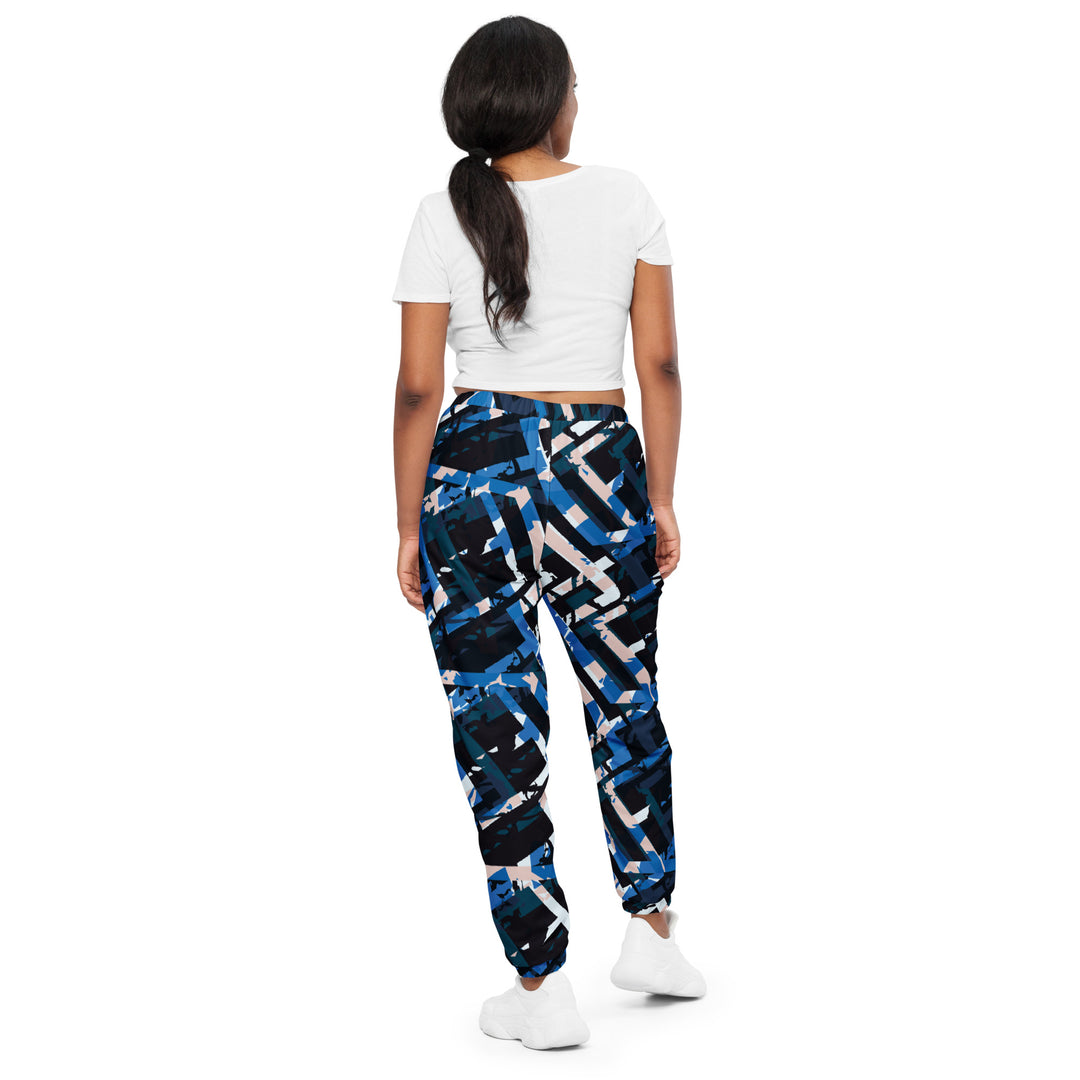 Unisex Track Pants - Black-Blue Tube