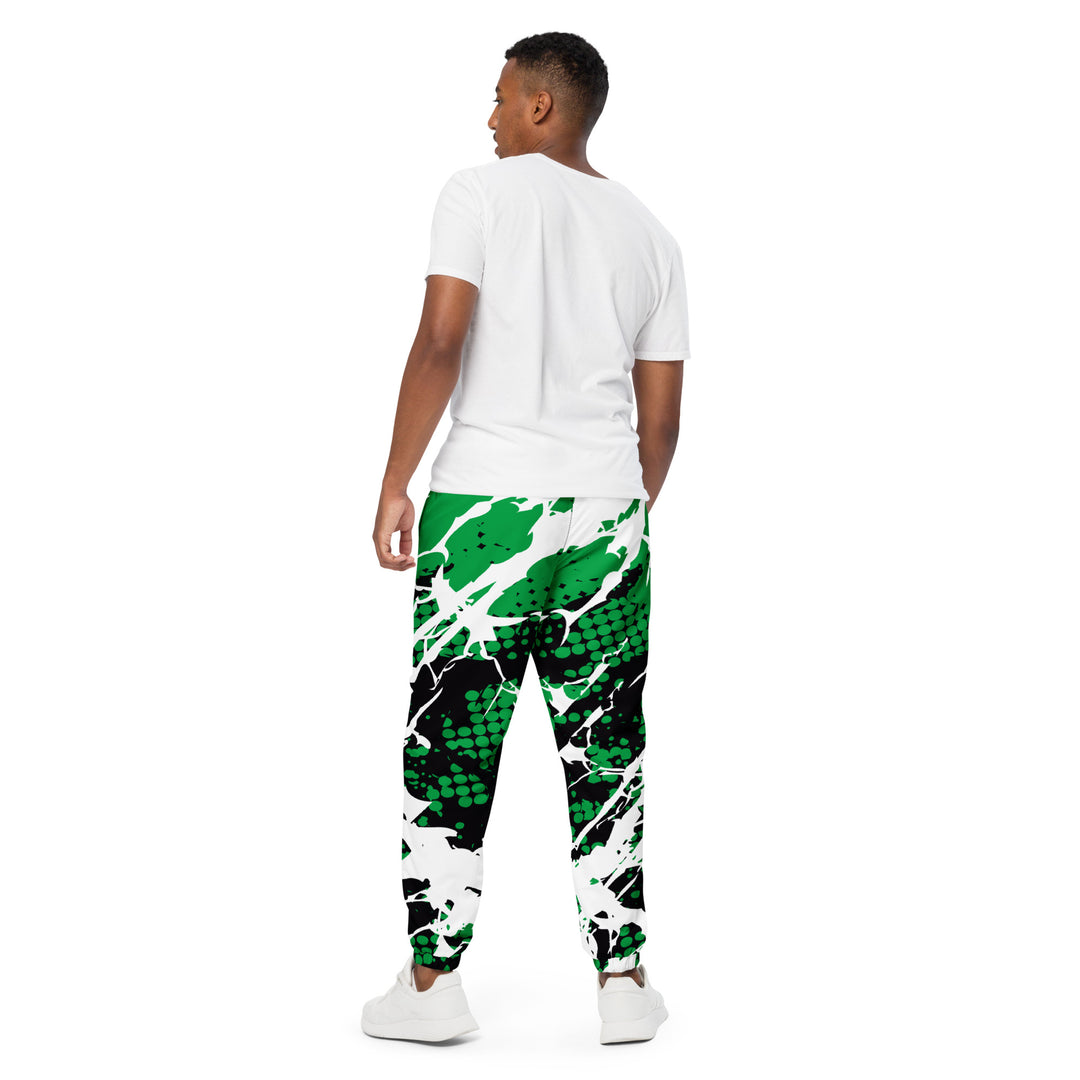 Unisex Track Pants - Green-White Paint