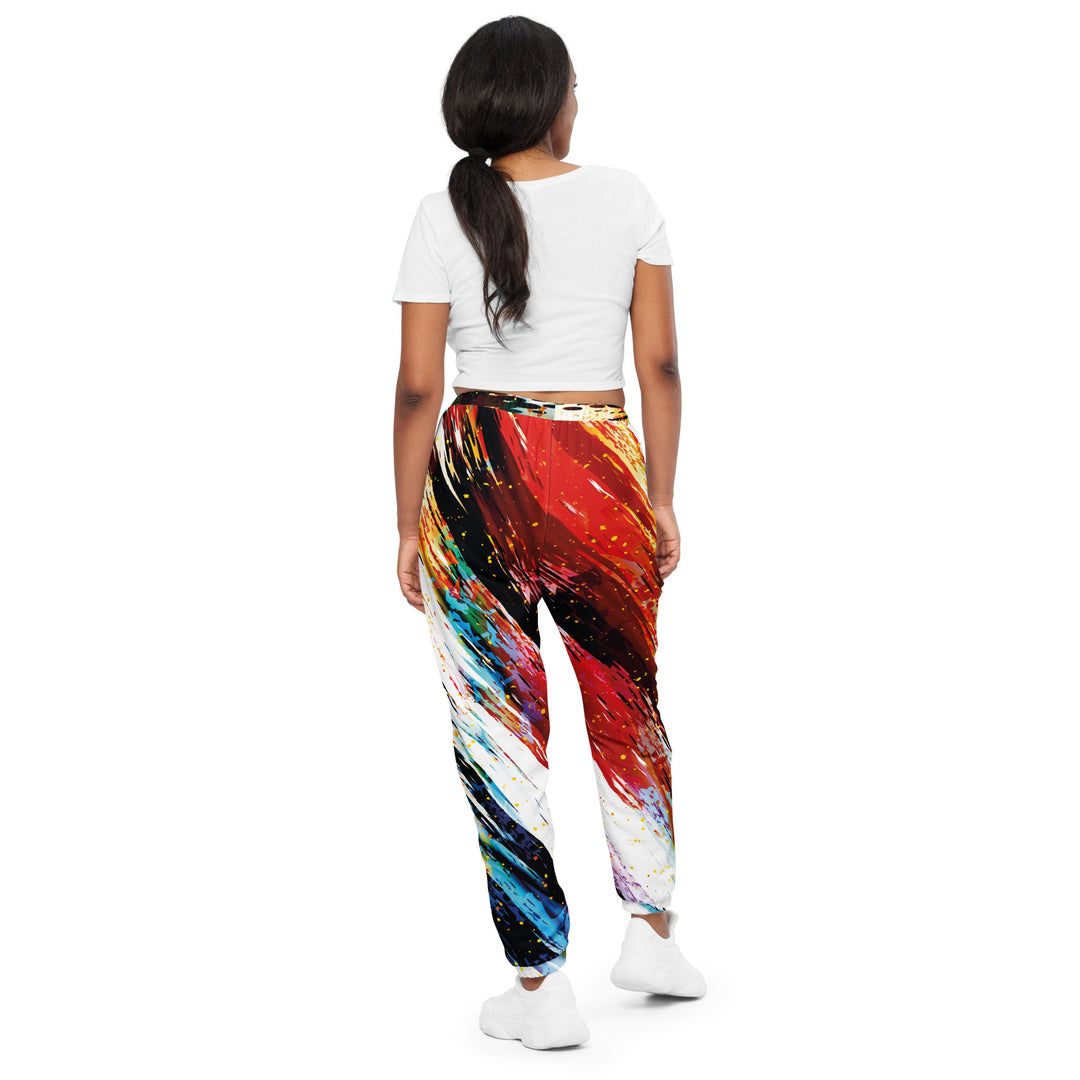 Unisex Track Pants - White-Red Slam