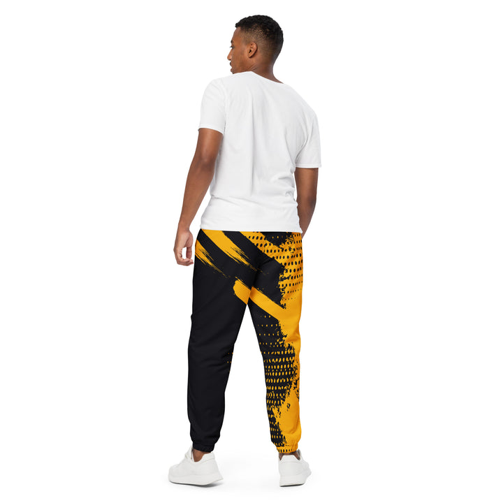 Unisex Track Pants - Black-Yellow Brush