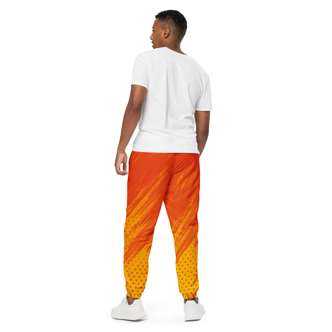 Unisex Track Pants - Orange-Yellow Brush