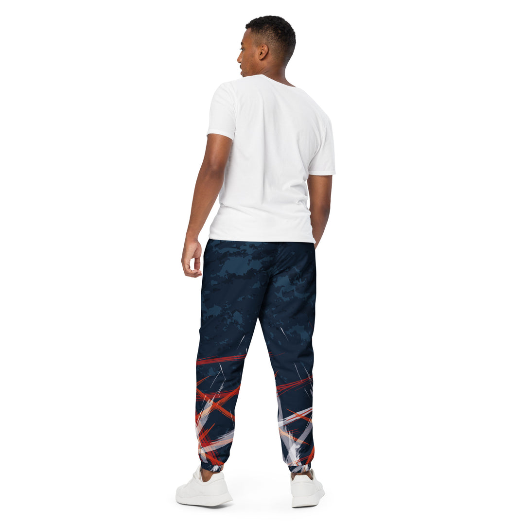 Unisex Track Pants - Blue-Red Spike