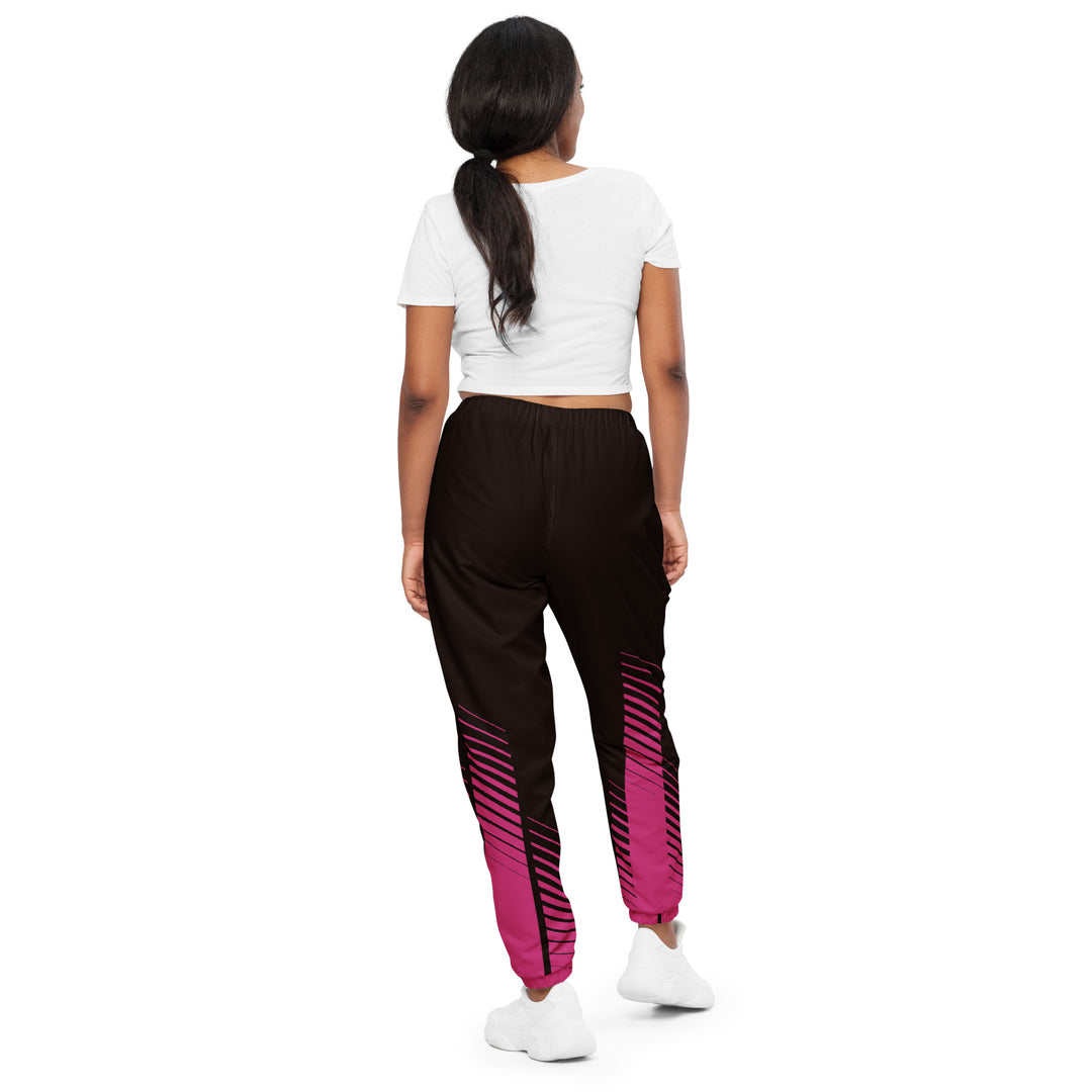 Unisex Track Pants - Black-Pink Bar