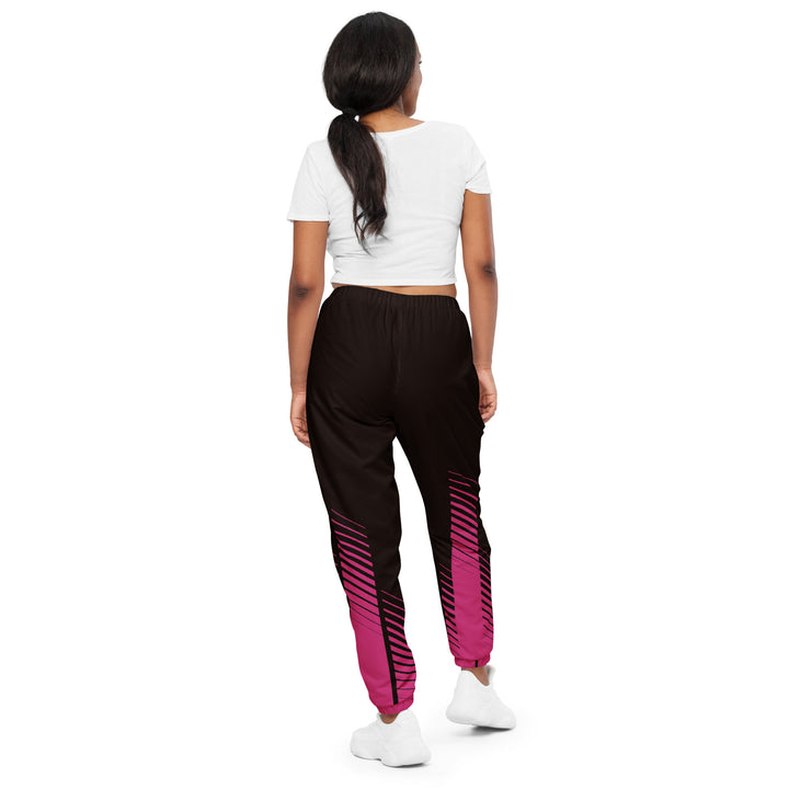 Unisex Track Pants - Black-Pink Bar