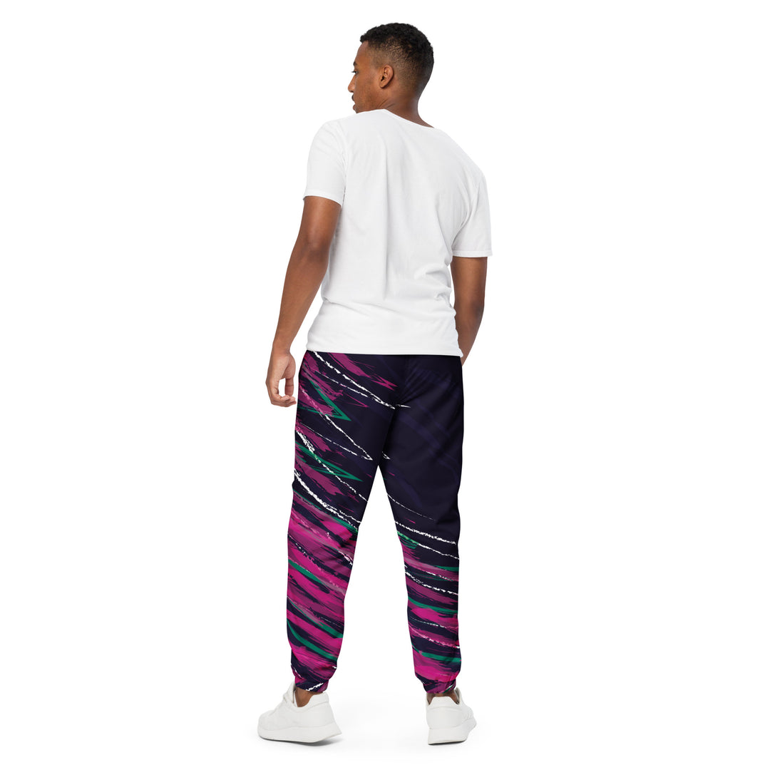 Unisex Track Pants - Black-Pink Brush