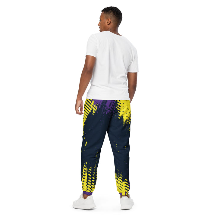 Unisex Track Pants - Black-Yellow Wall