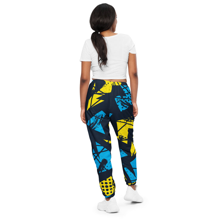 Unisex Track Pants - Yellow-Blue Graffiti