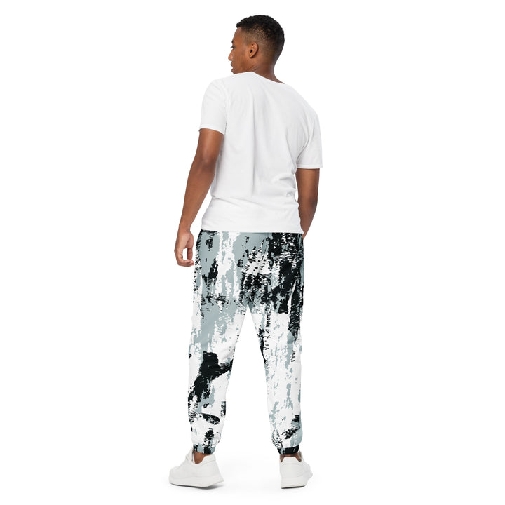 Unisex Track Pants - White-Black Splinter