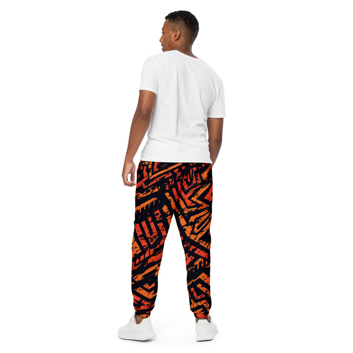 Unisex Track Pants - Black-Orange Trend