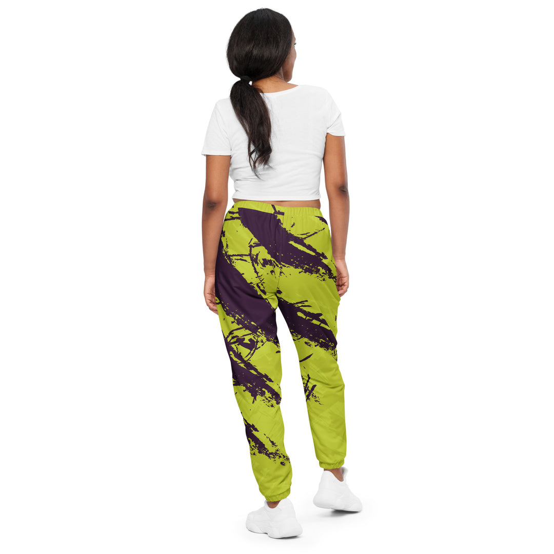 Unisex Track Pants - Green-Purpe Stripe