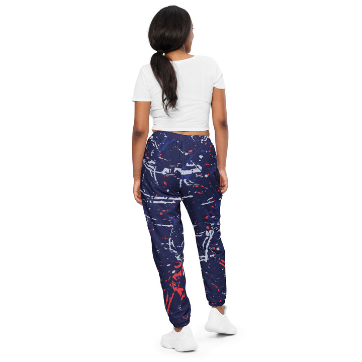 Unisex Track Pants - Blue-Red Blizzard