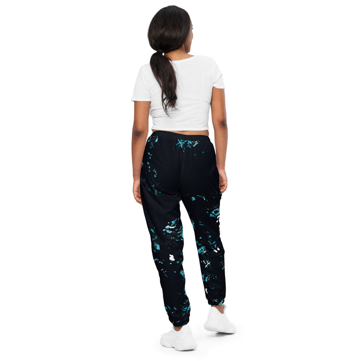 Unisex Track Pants - Black-Turquoise Hidden